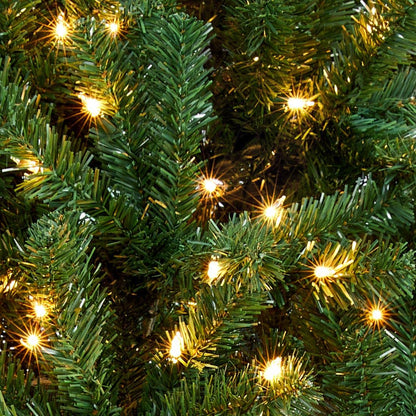 Melliful 6FT PRE-Lit Christmas Tree with 888 Tips, 200 Lights, Metal Base, Holiday Xmas Tree for Home Party Decoration