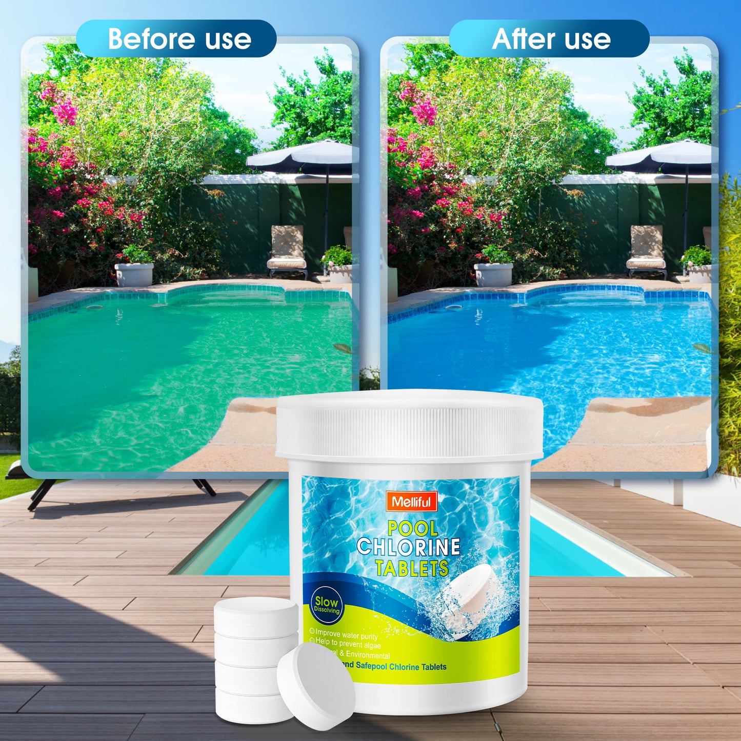 Pool Chlorine Tablets, 330PCS