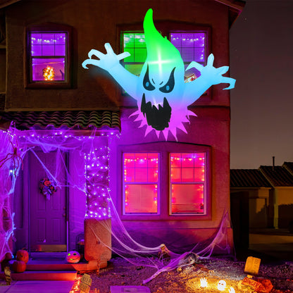Meliful 4ft Halloween Inflatable Scary Ghost Rush Out of Window ,with Built-in LED Lights,Inflatable for Halloween Party Indoor, Outdoor, Patio, Garden, Lawn Decoration