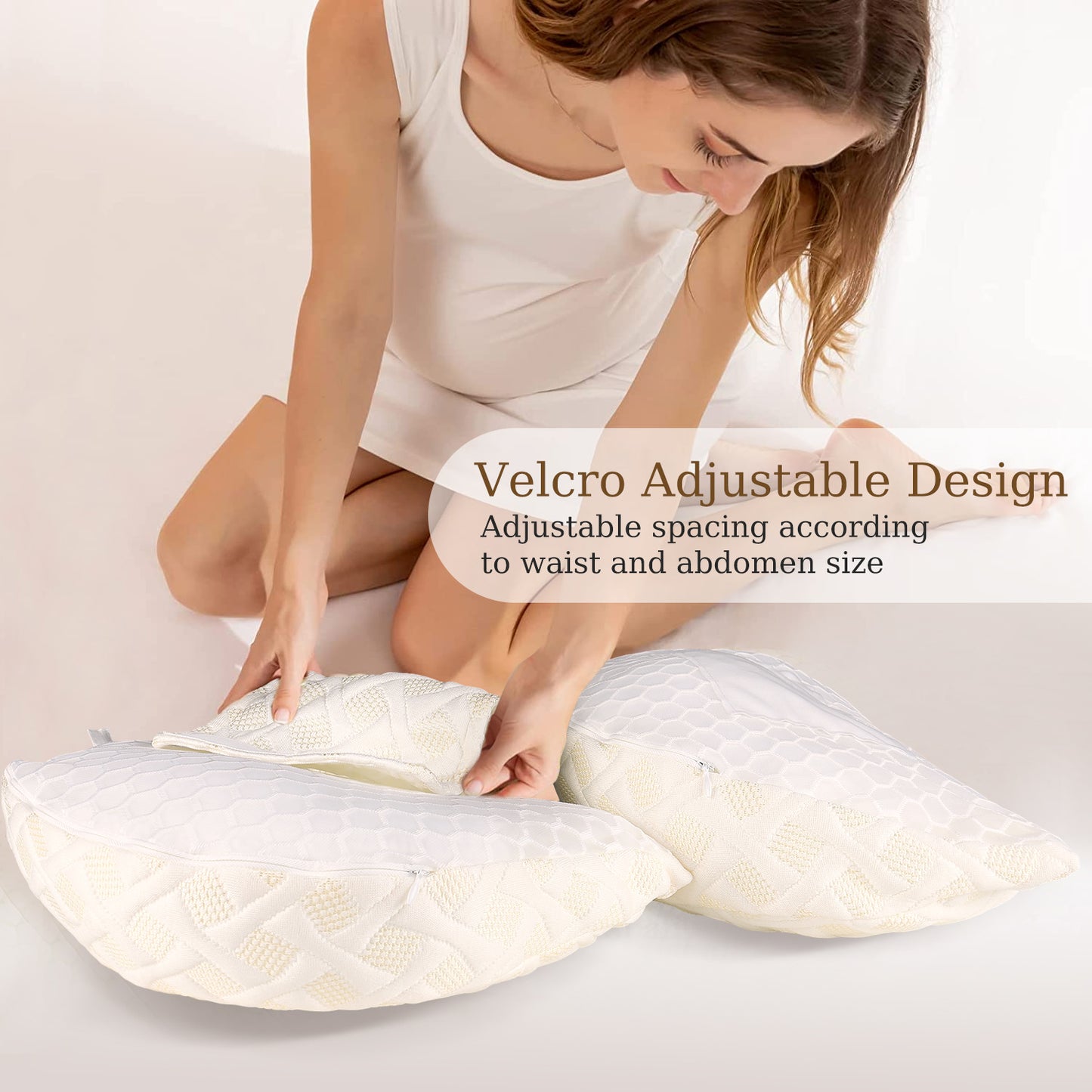 Pregnancy Pillows for Sleeping, Maternity Pillow for Pregnant Women with Detachable and Adjustable Pillow Cover, Support for Belly, Back, Legs, Hips