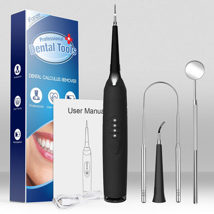 Tartar Remover for Teeth, Portable 5 in 1 LED Plaque Remover, Dental Tools Teeth Stain Remover, Dental Calculus Remover with Dental Floss Mirror and Tweezer