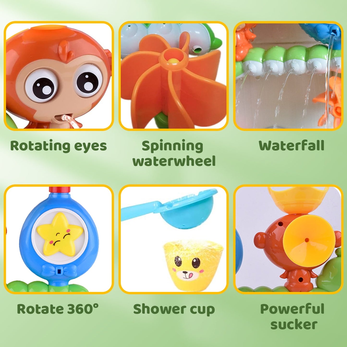 iFanze Bath Toys for Toddler Ages 1-6, Kids Bath Toy with Wall Track Building Set, Water Toys Birthday Gift for Boys Girls