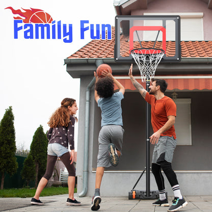 iFanze Portable Basketball Hoop Outdoor, 5ft-7ft Height Adjustable Basketball Goal System with Shatterproof Backboard, Built-in Wheels for Kids Teenagers Youth Indoor Outdoor Play