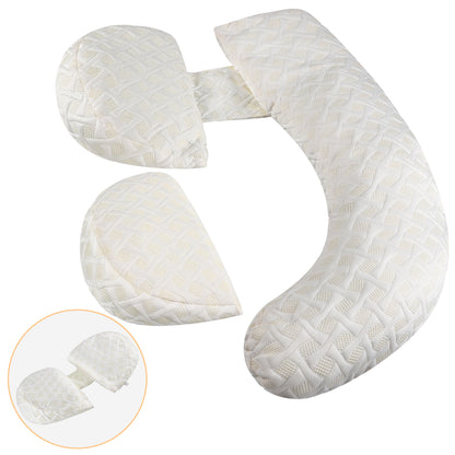 Pregnancy Pillows for Sleeping, Maternity Pillow for Pregnant Women with Detachable and Adjustable Pillow Cover, Support for Belly, Back, Legs, Hips