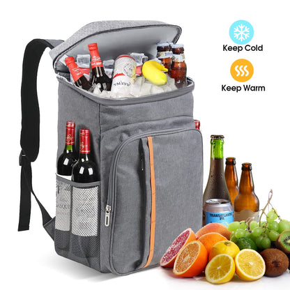 iFanze 30 Cans Backpack Cooler, Soft Sided Cooler, Gray