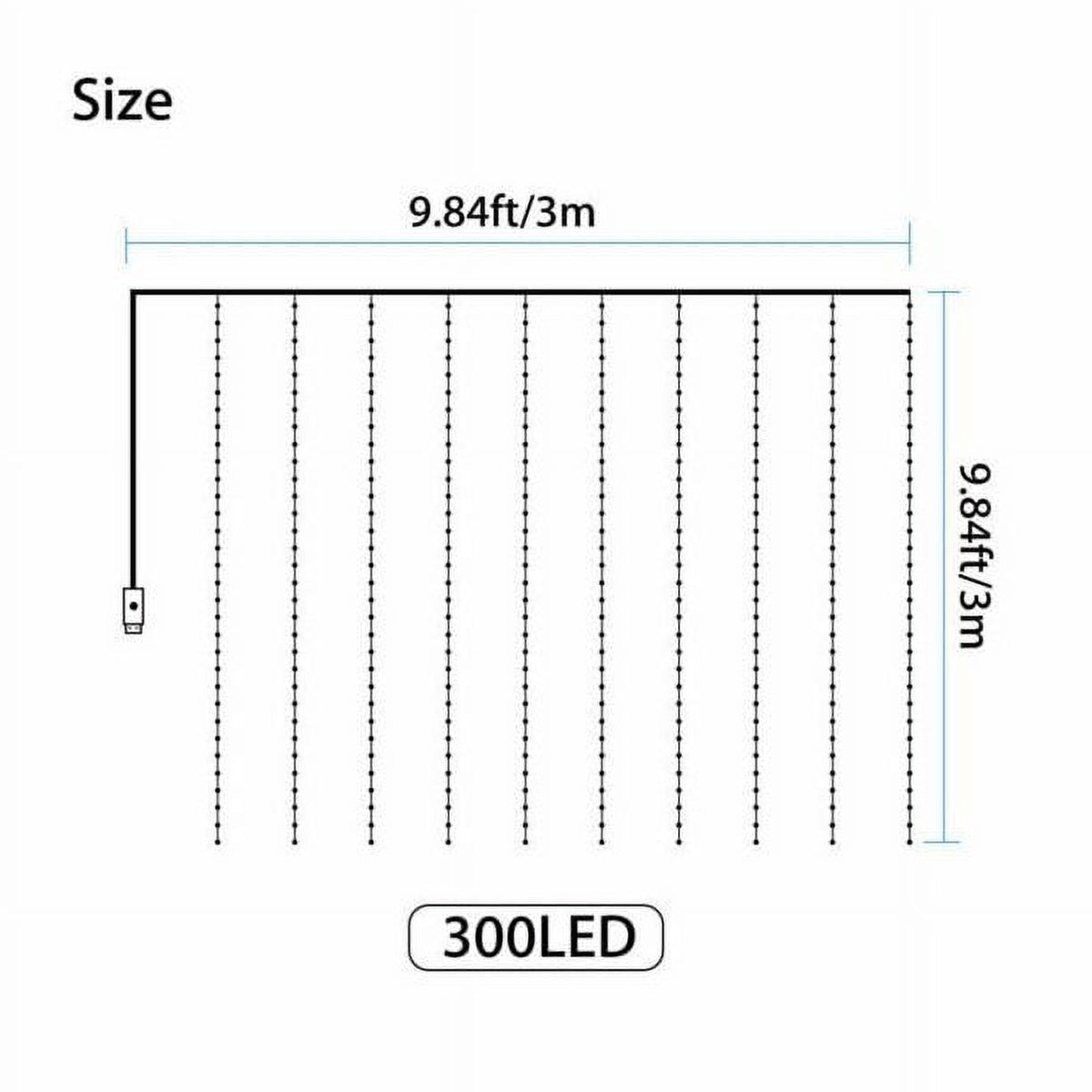 4 Packs 9.9 x 9.9ft Window Curtain String Lights, 8 Modes Fairy Lights USB Remote Control Lights for Christmas Bedroom Party Wedding Home Garden Wall Decorations