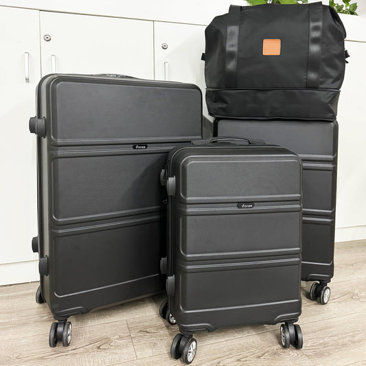 4 Piece Hardshell Luggage Sets, Hardside Lightweight Suitcase Carry On Travel Luggage with TSA Lock Spinner Wheels, 20in24in28in, Black