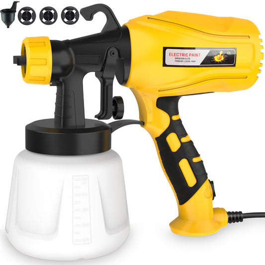 600W Paint Sprayer Gun, 900ml Electric Airless HVLP Paint Sprayer with 3 Nozzles for Inside Outside
