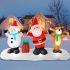 Qunler 9FT Long Santa Claus Snowman & Reindeer Group Christmas Inflatables Outdoor Decorations, Blow Up Yard Decorations with Built-in LED Lights