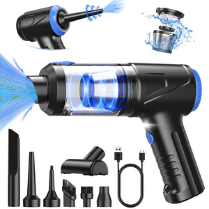 20KPA Handheld Vacuum Cleaner Cordless, 4 in 1 Car Vacuum Cleaner & Air Duster with LED Light, Keyboard Portable Mini Hand Held Vacuum Cleaner Rechargeable for Home, Car, Office, Pet Hair
