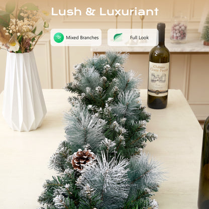 2 Pack 9ft Pre-Lit Christmas Garland with 100 LED Lights w/ 8 Modes & Timer for Outdoor Indoor Xmas Decoration Fireplace Mantle Stairs Doorway Railings Decor, Battery Operated