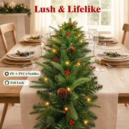 2Pack Pre-Lit 9ft Christmas Garland, Artificial Garland with Lights 300 Tips for Outdoor Indoor Door Stairs Front Fireplace Mantel Porch ,Green