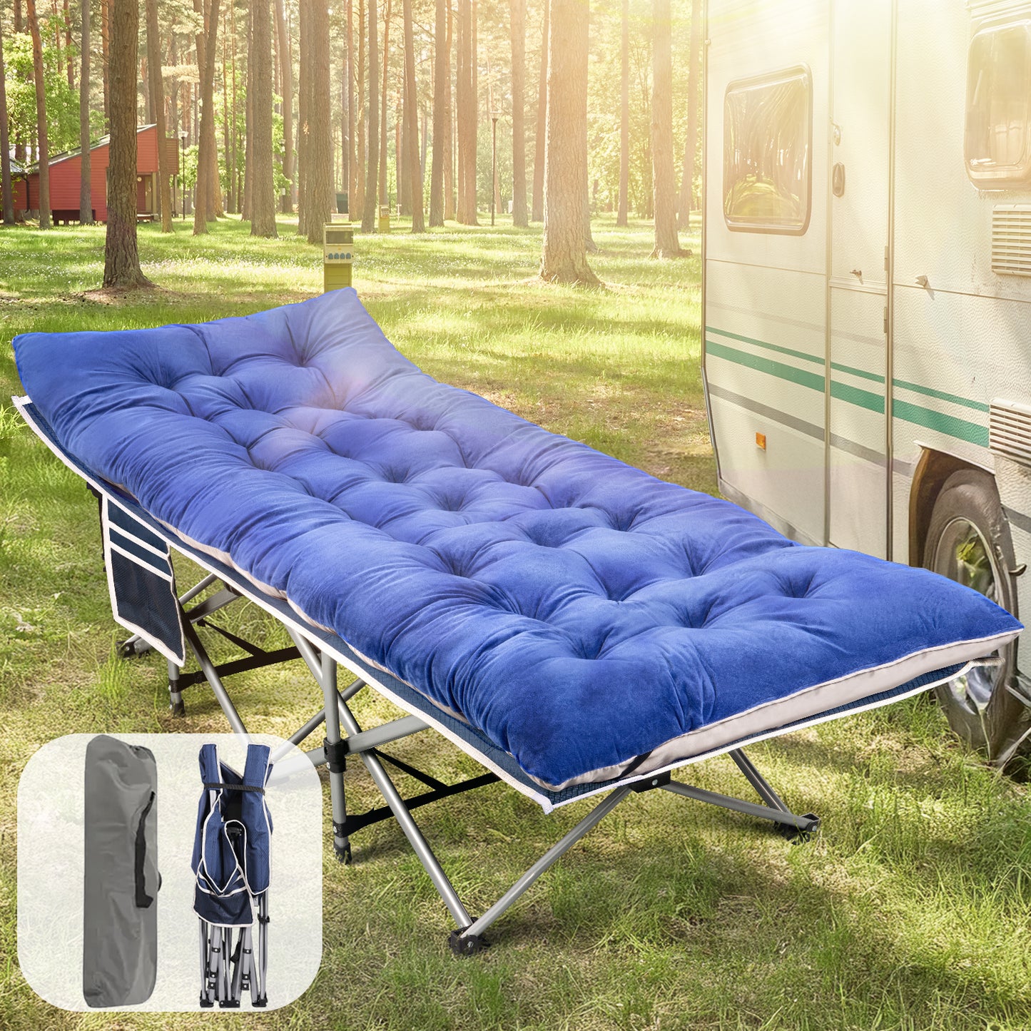 Folding Camping Cot for Adults, 75"* 28"
