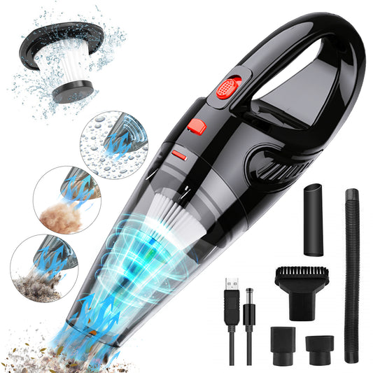 Handheld Vacuum Cordless, 6KPA Powerful Cyclonic Suction Vacuum Cleaner, Portable Car Vacuum Cleaner, Quick Charge Handheld Vacuum with Washable HEPA Filter for Car