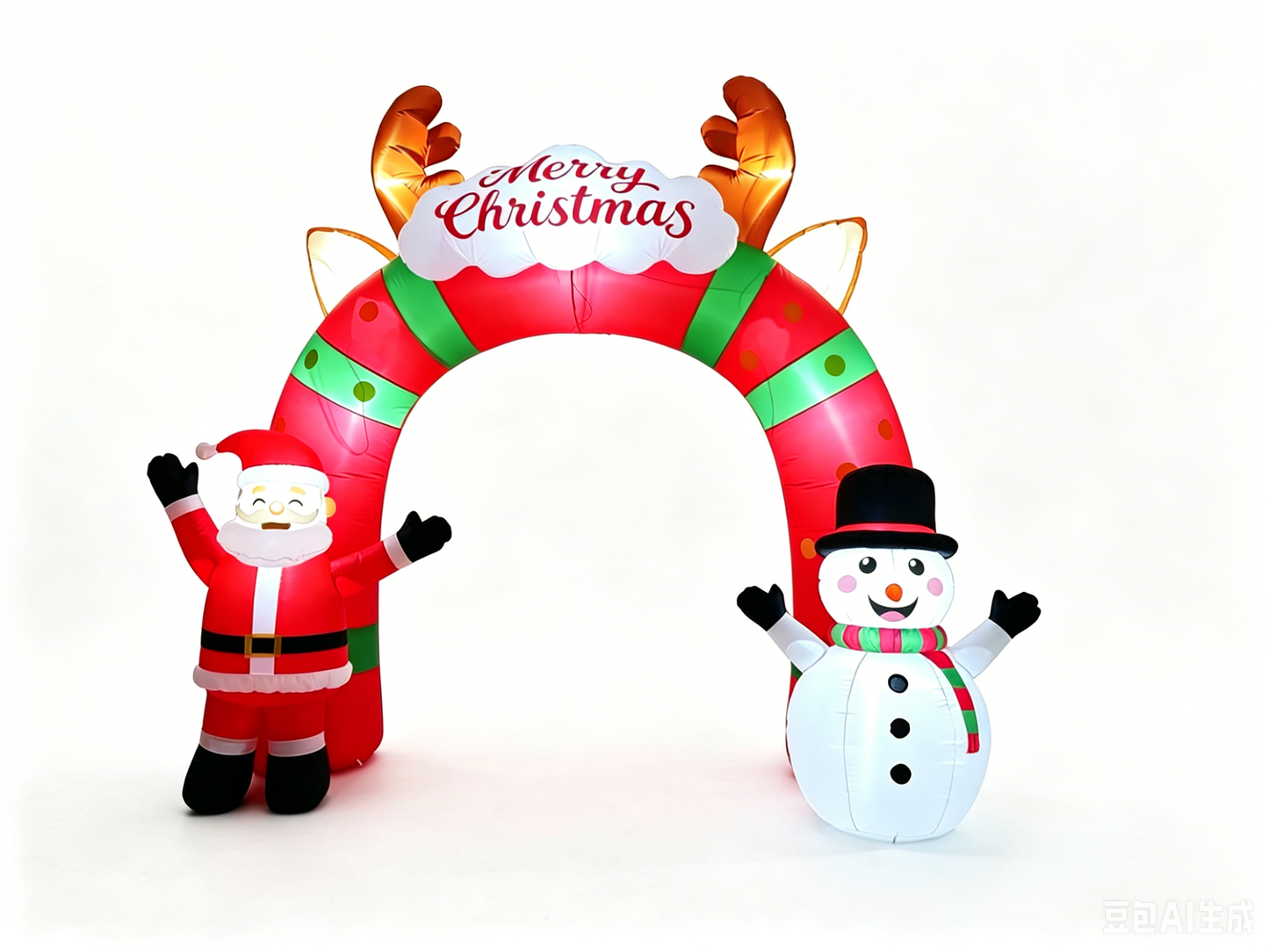 10ft Lighted Christmas Inflatable Archway Arch with Santa Claus and Snowman Cute Indoor Outdoor Garden Yard Party LED Lights Prop Decoration