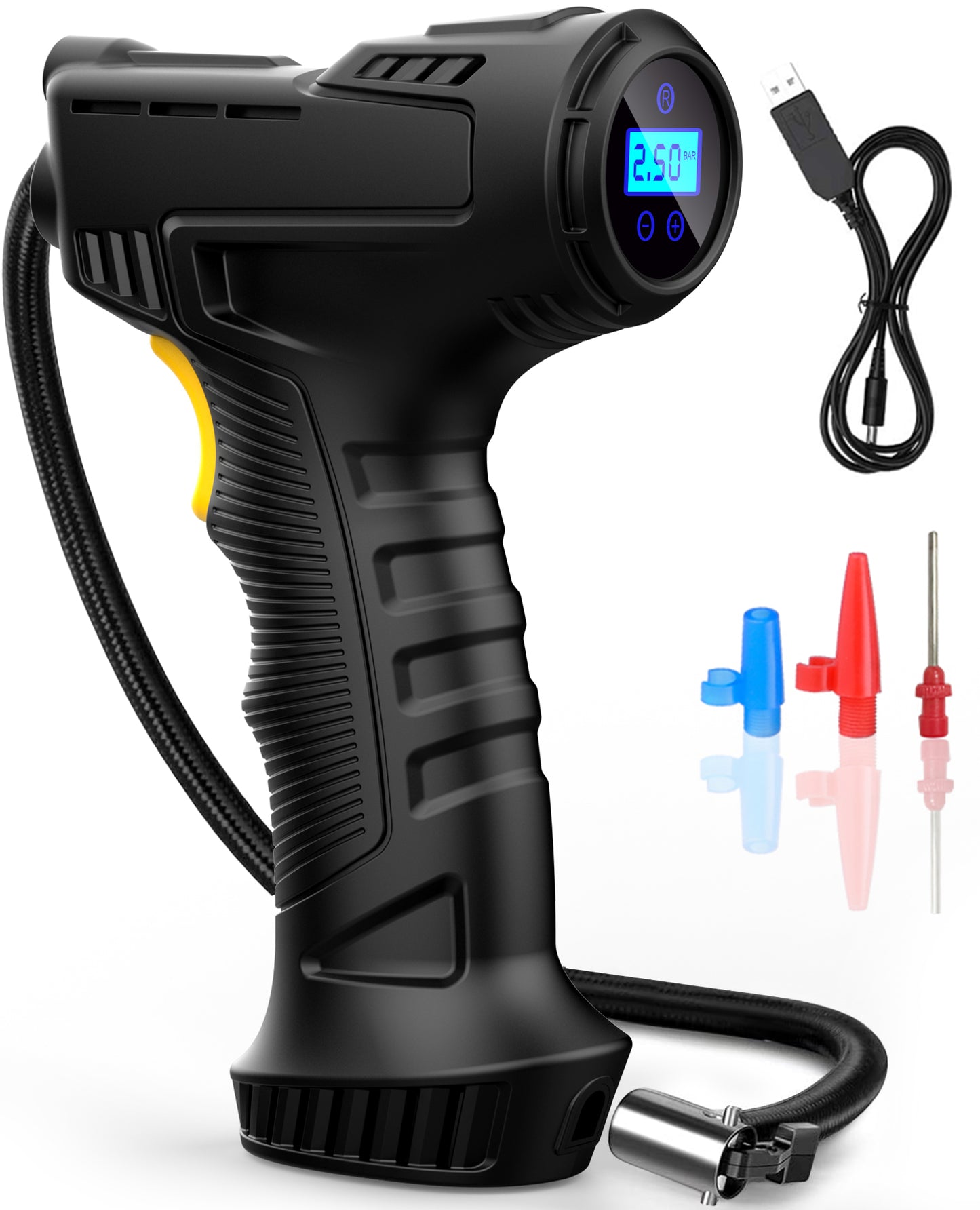 iFanze Cordless Tire Inflator Portable Air Compressor, 150PSI Air Pump with Digital Pressure Gauge, Auto Shutoff, Emergency LED Light for Car, Bike, Motorcycle, Ball