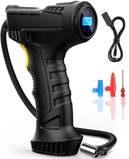 iFanze Cordless Tire Inflator Portable Air Compressor, 150PSI Air Pump with Digital Pressure Gauge, Auto Shutoff, Emergency LED Light for Car, Bike, Motorcycle, Ball