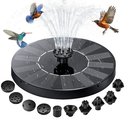 Qunler Solar Fountain, Floating Solar Powered Water Fountain Pump for Bird Bath, Garden, Pond, Pool, Outdoor