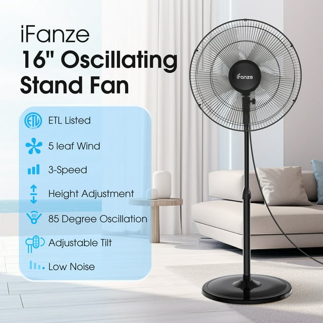 16" Pedestal Fan with 3-Speeds