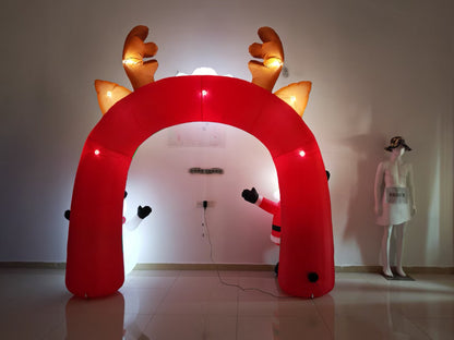 10ft Lighted Christmas Inflatable Archway Arch with Santa Claus and Snowman Cute Indoor Outdoor Garden Yard Party LED Lights Prop Decoration