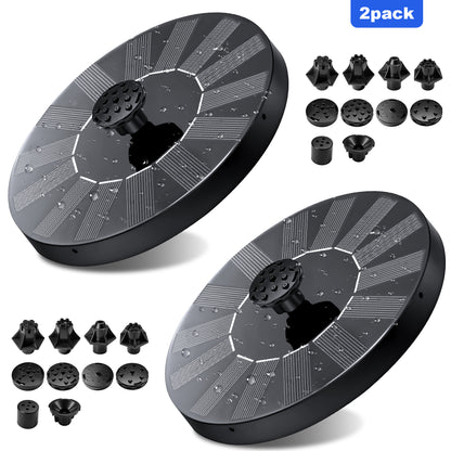 2 Pack Solar Fountain, Floating Solar Bird Bath Water Fountain Pump for Bird Bath, Garden, Small Pond, Pool, Fish Tank, Swimming Pool, Outdoor