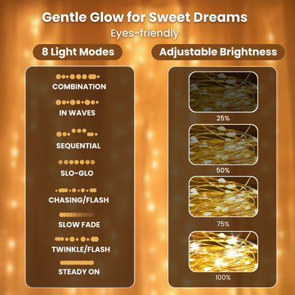 9.9x9.9ft Window Curtain String Light, 300 Waterproof LED Twinkle Lights, 8 Modes Fairy Lights USB Remote Control Lights for Christmas Bedroom Party Wedding Home Garden Wall Decorations