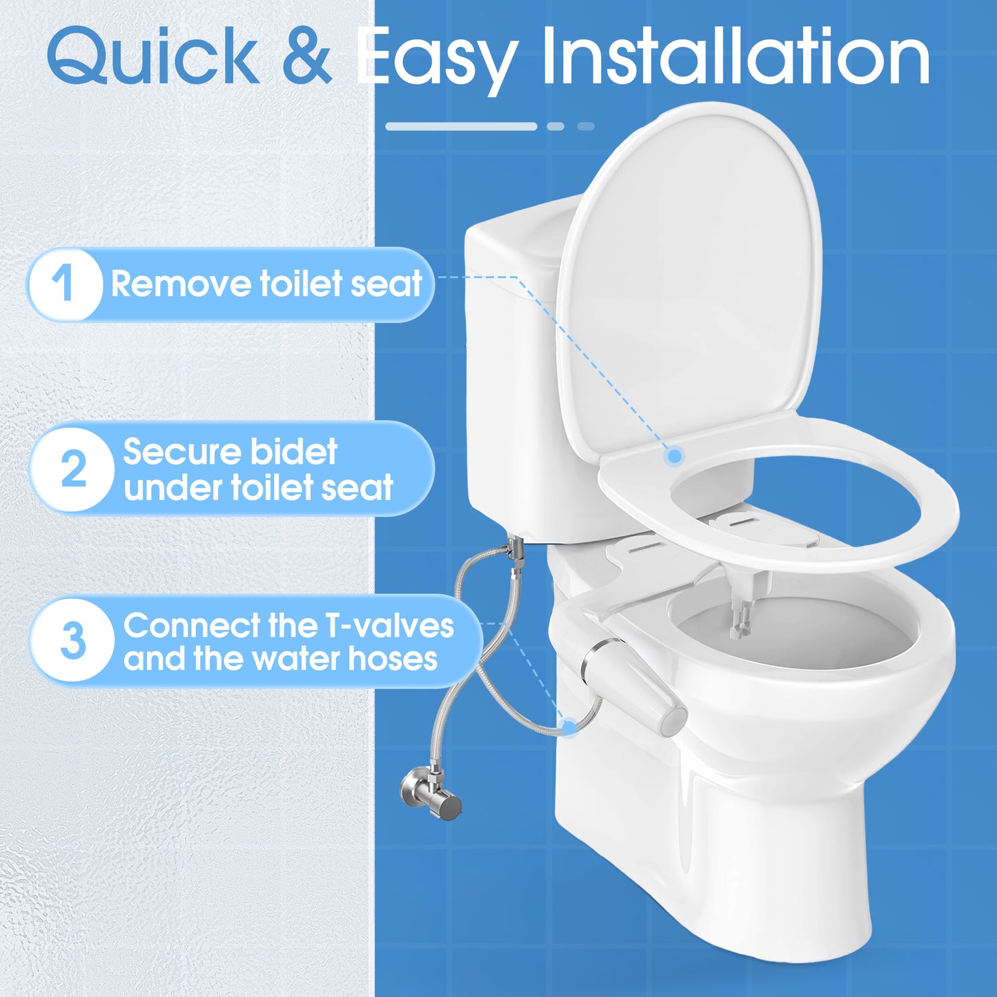 Ultra-Slim Bidet Attachment for Toilet