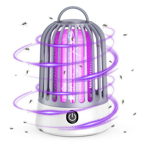 iFanze Bug Zapper for Indoor Outdoor, Electric Mosquito Killer Lamp with 2 Light Modes, USB Rechargeable Mosquito Zapper Fly Trap for Home Backyard Patio Camping and Hiking, White