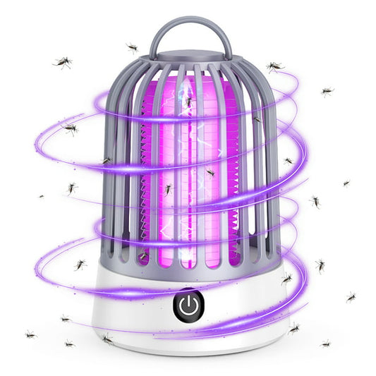 iFanze Bug Zapper for Indoor Outdoor, Electric Mosquito Killer Lamp with 2 Light Modes, USB Rechargeable Mosquito Zapper Fly Trap for Home Backyard Patio Camping and Hiking, White