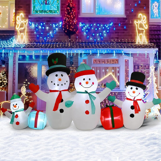 8FT Snowman Family Christmas Inflatables Outdoor Decoration