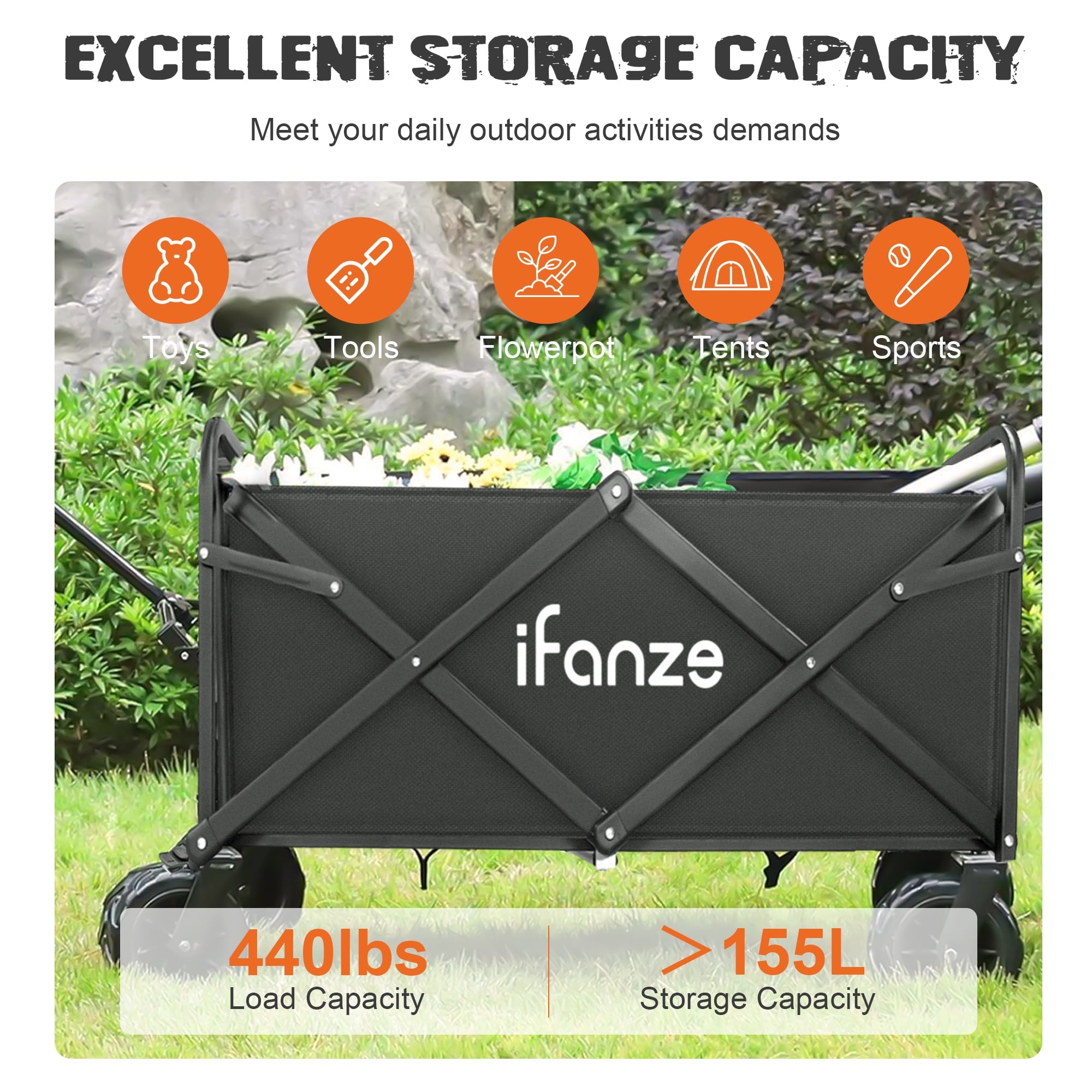 Ifanze Large Collapsible Folding Wagon