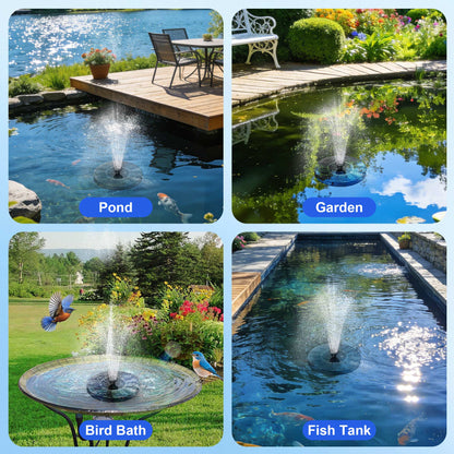 2 Pack Solar Fountain, Floating Solar Bird Bath Water Fountain Pump for Bird Bath, Garden, Small Pond, Pool, Fish Tank, Swimming Pool, Outdoor