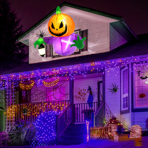 Posrue Halloween Inflatables Outdoor Decorations, Flying Pumpkin Broke Out from Window Blow Up Scary Halloween Decorations for Party Indoor, Outdoor, Yard, Porch, Garden, Lawn, 4FT