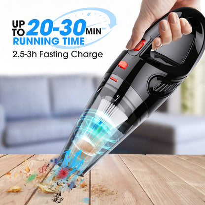Handheld Vacuum Cordless, 6KPA Powerful Cyclonic Suction Vacuum Cleaner, Portable Car Vacuum Cleaner, Quick Charge Handheld Vacuum with Washable HEPA Filter for Car