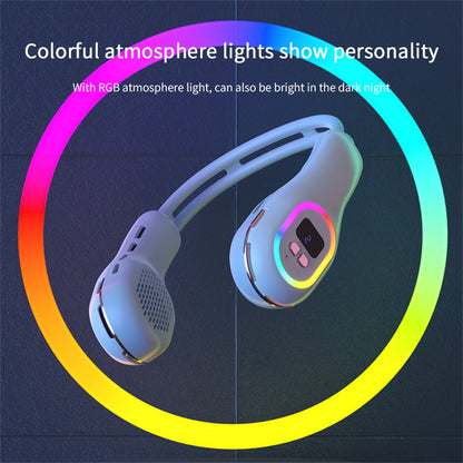 Portable Neck Fan, Bladeless Neck Fan Rechargeable Personal Fan, Hands Free Bladeless Fan, USB Powered Portable Fan for Office, Outdoor, Indoor, 3 Speeds