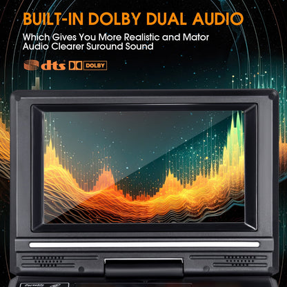 7.8" Portable DVD Player,13in Large Swivel Screen 270° Rotation DVD Player with FM Radio/Hundreds of Cable TV/Wireless TV, Support U Disk,SD/MS/MMC Card