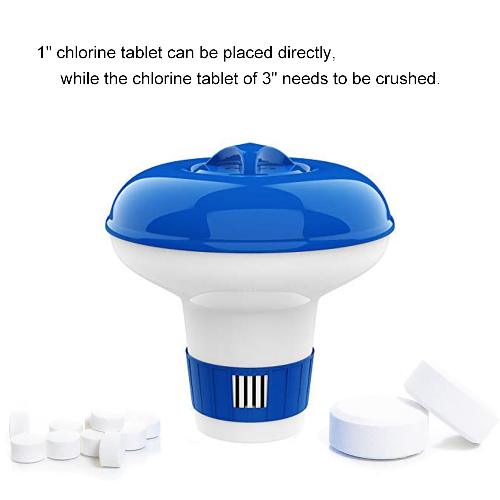 iFanze 5 inch Chemical Dispenser for Spa and Personal Pools, Compatible With 1" Bromine and Chlorine Tablets, Blue & White