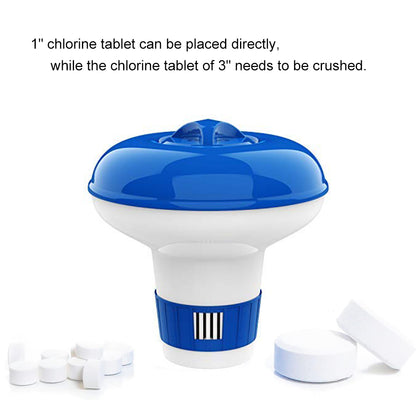 iFanze 5 inch Chemical Dispenser for Spa and Personal Pools, Compatible With 1" Bromine and Chlorine Tablets, Blue & White