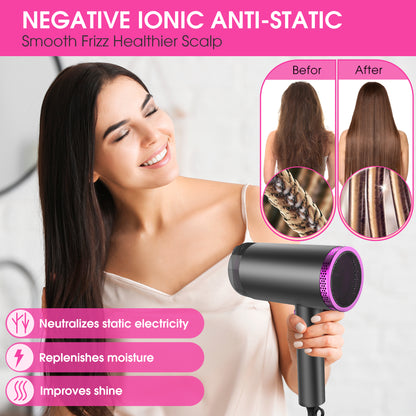 2000W Hair Dryer,Professional Ionic Hair Blow Dryers with 3 Heat Settings,2 Speed, Cool Settings,Fast Drying Blow Dryer for Home,Travel,Salon and Hotel