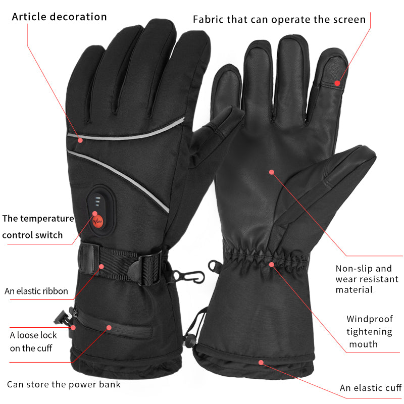 iFanze Heated Gloves, Outdoor Indoor Rechargeable Hand Warmer Glove Liners for Climbing Hiking Cycling, 7.4V Fast Heating, Winter Must Have Thermal Heated Motorcycle Gloves, Universal Size