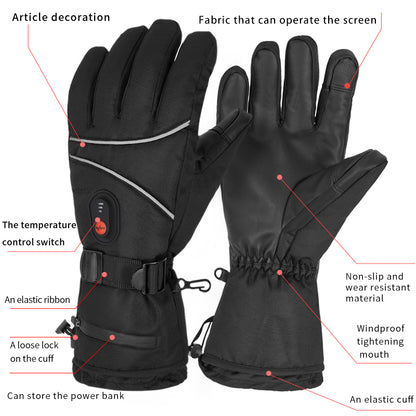 iFanze Heated Gloves, Outdoor Indoor Rechargeable Hand Warmer Glove Liners for Climbing Hiking Cycling, 7.4V Fast Heating, Winter Must Have Thermal Heated Motorcycle Gloves, Universal Size