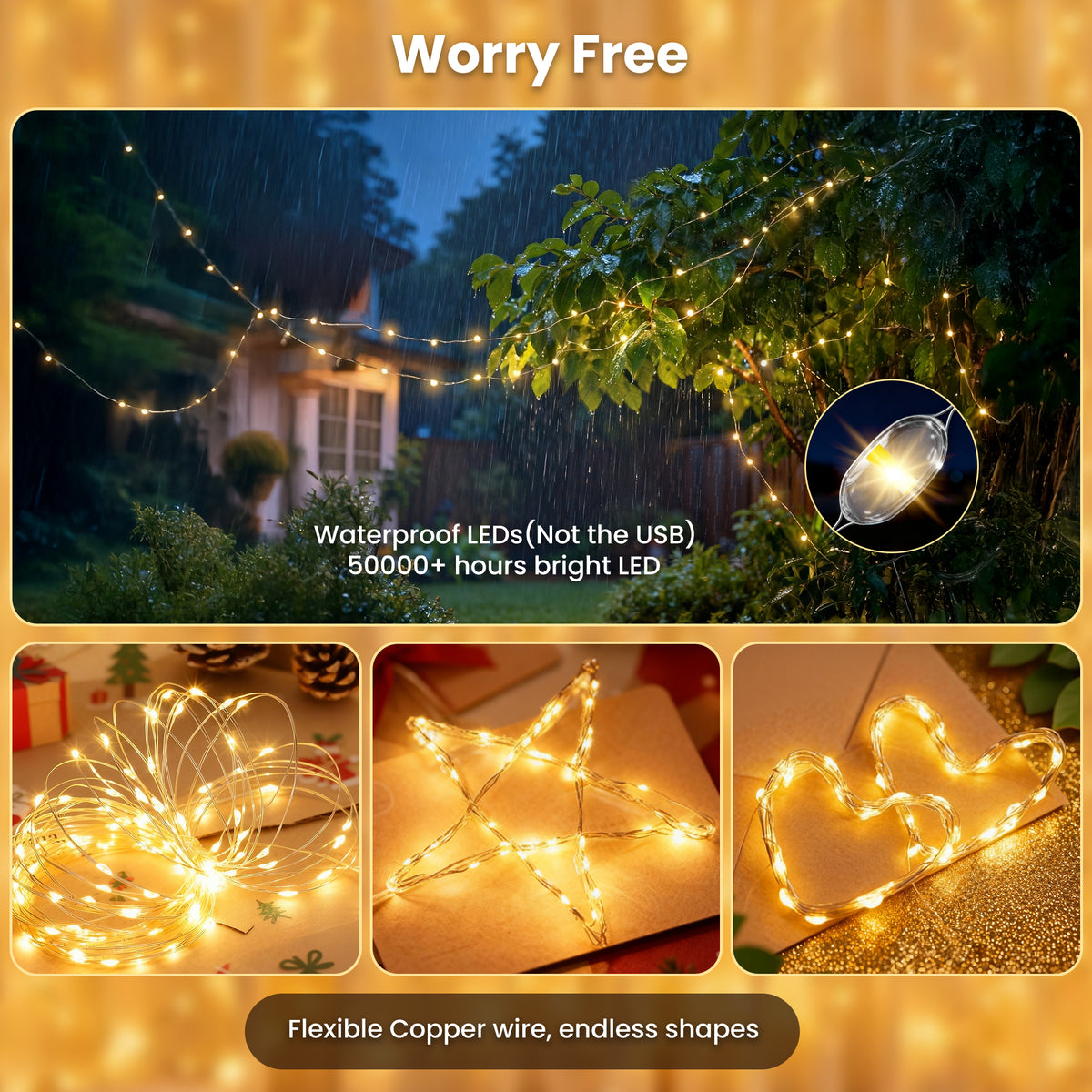 9.9x9.9ft Window Curtain String Light, 300 Waterproof LED Twinkle Lights, 8 Modes Fairy Lights USB Remote Control Lights for Christmas Bedroom Party Wedding Home Garden Wall Decorations