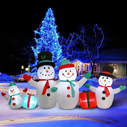 8FT Snowman Family Christmas Inflatables Outdoor Decoration