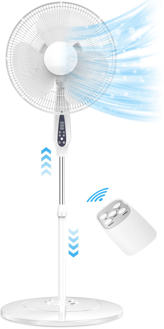 16 Inch Pedestal Standing Fan, High Velocity, Heavy Duty Metal For Industrial, Commercial, Residential, Greenhouse Use, Black