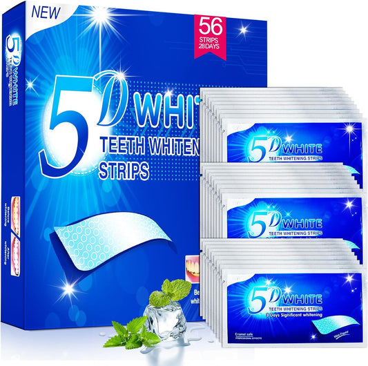 56 PCS Instant Teeth Whitening Strips, Teeth Whitener Strips Teeth Whitening Kit for Removing Dirt, Fast Tooth Whitening with No Sensitivity, Teeth Bleaching No Need for Powder or Gel