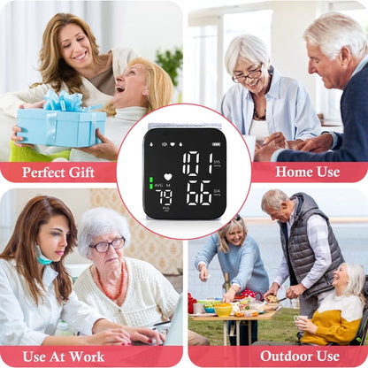Qunler Rechargeable Wrist Blood Pressure Monitor, Portable Automatic BP Machine with Voice Broadcast and Large LCD Display, White