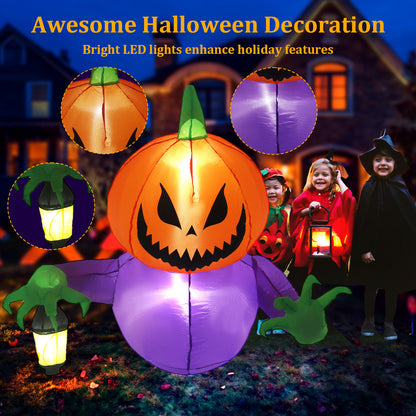 Posrue Halloween Inflatables Outdoor Decorations, Flying Pumpkin Broke Out from Window Blow Up Scary Halloween Decorations for Party Indoor, Outdoor, Yard, Porch, Garden, Lawn, 4FT