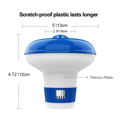iFanze 5 inch Chemical Dispenser for Spa and Personal Pools, Compatible With 1" Bromine and Chlorine Tablets, Blue & White