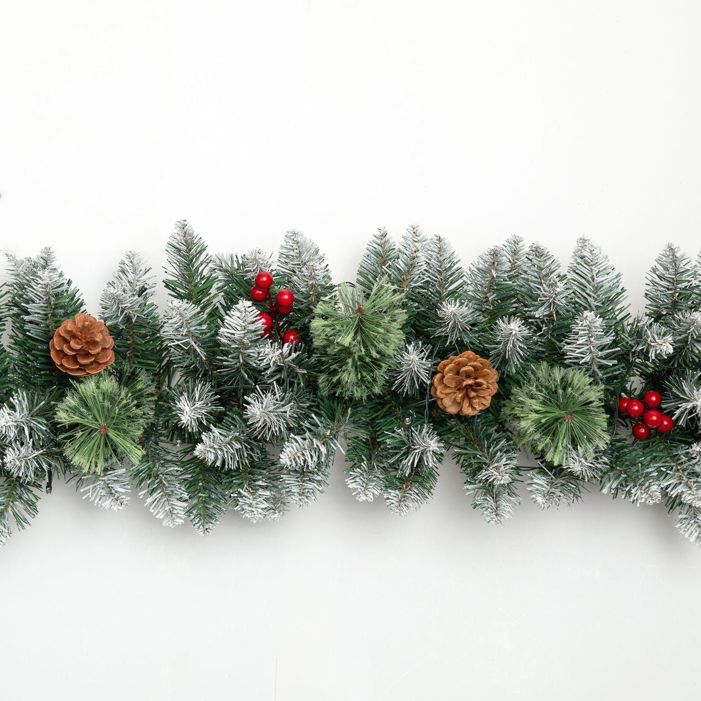 2 Pack - Qunler Pre-Lit Christmas Garland with Lights & Timer for Fireplace Mantel Indoor Outdoor Christmas Decoration, Green