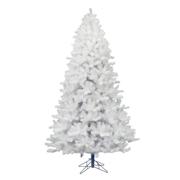 7 Foot Pre-lit Snow Flocked Christmas Tree with 300 LED Lights, Artificial Snowy Xmas Tree with Reinforced Metal Base for Home Office Party Holiday Decorations ,White
